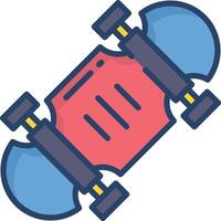 Skateboard linear color illustration vector