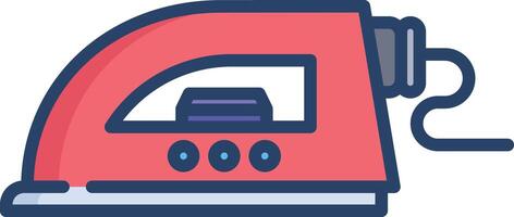 Iron box linear color illustration vector