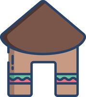 Hut linear color illustration vector