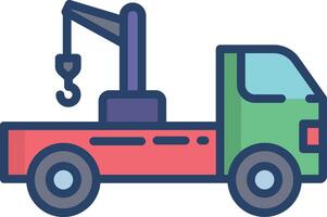 Crane linear color illustration vector