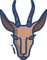 Springbok linear color illustration vector