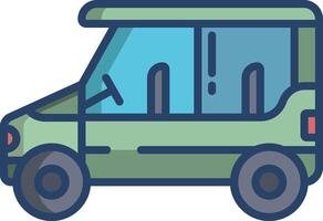 Safari Car linear color illustration vector