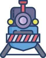 Train linear color illustration vector