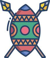 Zulu linear color illustration vector