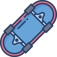 Skateboard linear color illustration vector