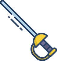 Sword linear color illustration vector
