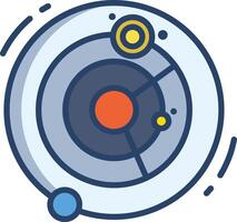 Solar system linear color illustration vector