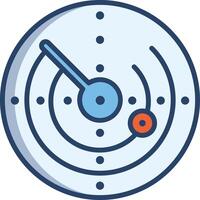 Radar system linear color illustration vector