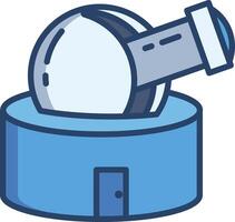 Observatory Center linear color illustration vector