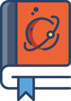 Planet Book linear color illustration vector