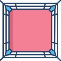 Boxing ring linear color illustration vector
