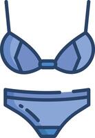 Bikini linear color illustration vector