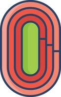 Running track linear color illustration vector