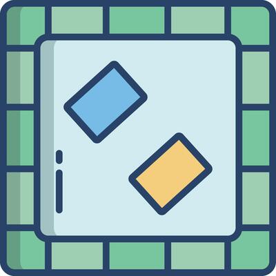 Monopoly linear color illustration