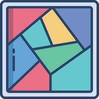 Tangram linear color illustration vector