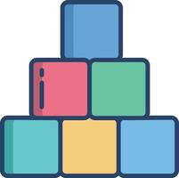 Cubes linear color illustration vector