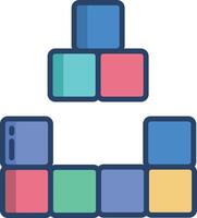 Blocks Building linear color illustration vector