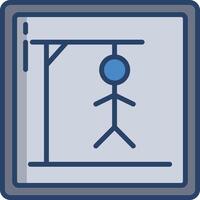Hangman game linear color illustration vector