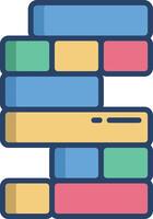 Jenga linear color illustration vector