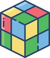 Rubik linear color illustration vector