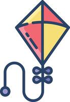 Kite linear color illustration vector