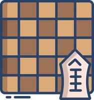 Shogi board linear color illustration vector
