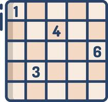 Sudoku linear color illustration vector