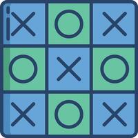 Tic Tac Toe linear color illustration vector