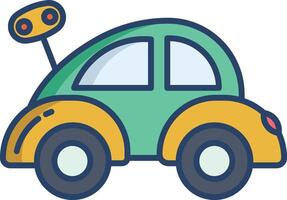spring key toy car linear color illustration vector