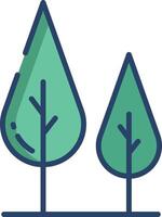 Tree linear color illustration vector