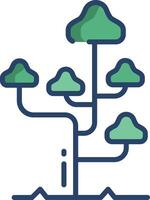 Tree linear color illustration vector