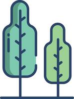 Tree linear color illustration vector