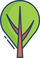 tree linear color illustration vector