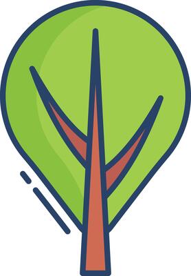 tree linear color illustration