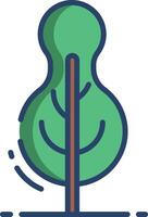 Tree linear color illustration vector