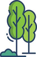 Tree linear color illustration vector