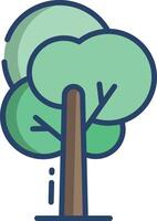 Tree linear color illustration vector