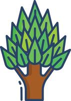tree linear color illustration vector