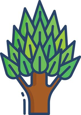 tree linear color illustration