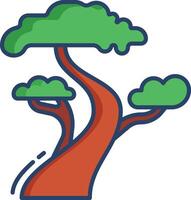 tree linear color illustration vector