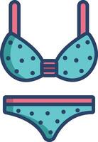 Bikini linear color illustration vector