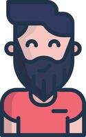 Man, male avatar linear color illustration vector
