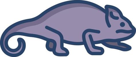 Chameleon linear color illustration vector