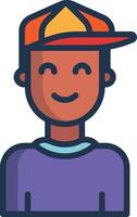 Man, male avatar linear color illustration vector
