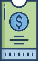 ticket linear color illustration vector