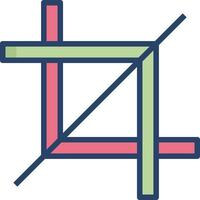 crop tool linear color illustration vector
