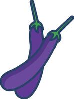 Brinjal linear color illustration vector