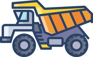 Loading truck linear color illustration vector