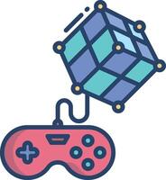 Cube linear color illustration vector