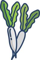Radish linear color illustration icon vector